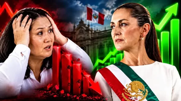 Desplome de la aprobación de Keiko Fujimori a 28.3 por ciento según Bloomberg y caída en el ranking regional de presidentes.